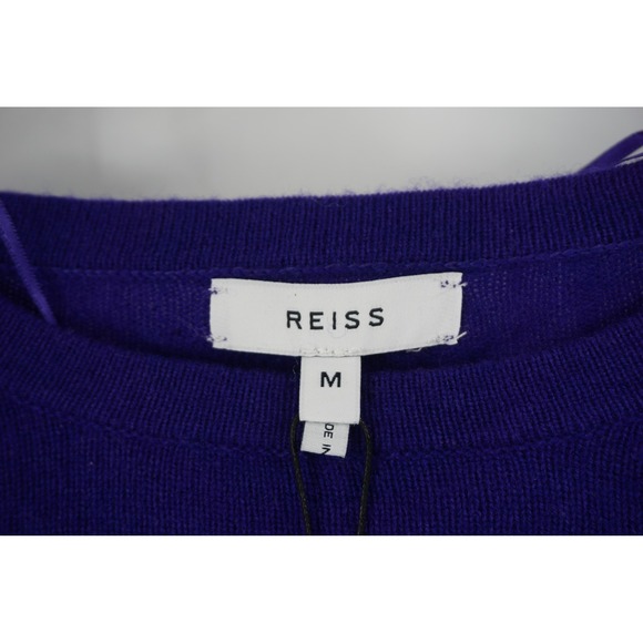 Reiss Dress Womens Medium Purple Charley Crew Knit Ruched Wool Long Sleeve Midi - Picture 3 of 6